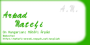 arpad matefi business card
