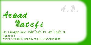 arpad matefi business card